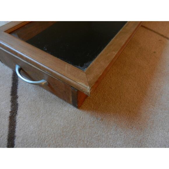 Two Flea Market Display Case Portable Wood with Handels,Velvet Lining 49" long - Picture 6 of 10